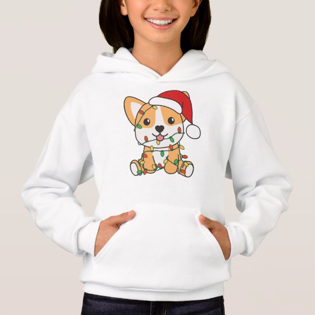 Corgi Christmas Winter Animals Dog Hoodie (Front)