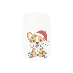 Corgi Christmas Winter Animals Dog Minx Nail Art