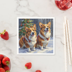 Corgi Chritmas Napkins