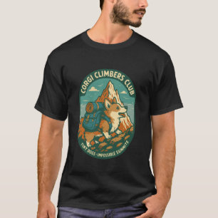 Corgi Climbers Club Tiny Dogs Vintage Big Summits  T-Shirt
