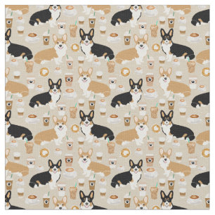 Corgi Coffee - cardigan corgi dogs Fabric