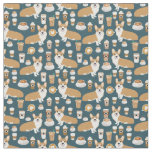 Corgi Coffee - dog fabric