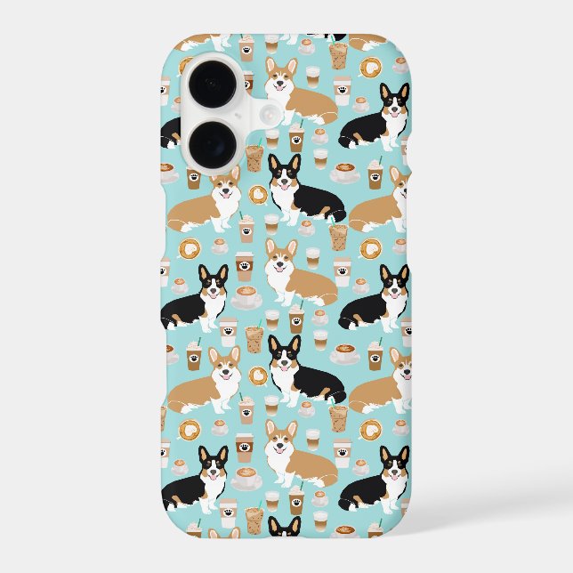 Corgi Coffee iPhone case - Cardigan corgis (Back)