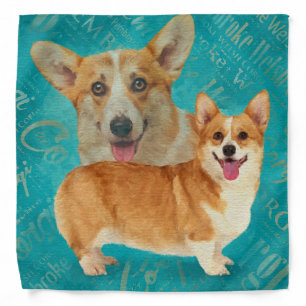 Corgi Collage Abstract Mixed Media Bandana