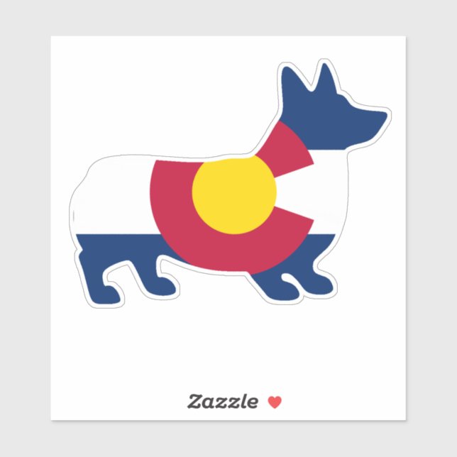 Corgi Colorado Flag Sticker (Sheet)