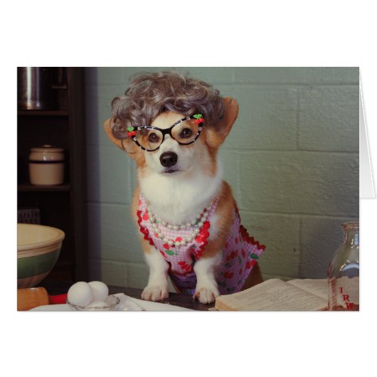 Corgi Cook Get Well Card (Front Horizontal)