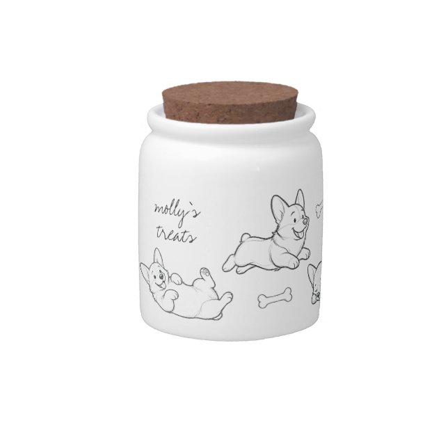 Corgi Cookie Jar Cute Dog Treat Container (Front)
