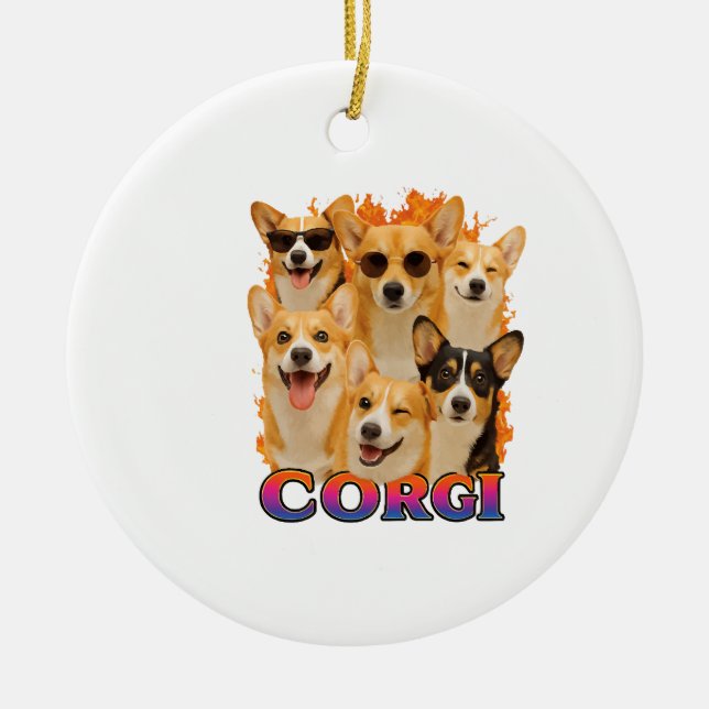 Corgi Copy Ceramic Ornament (Front)