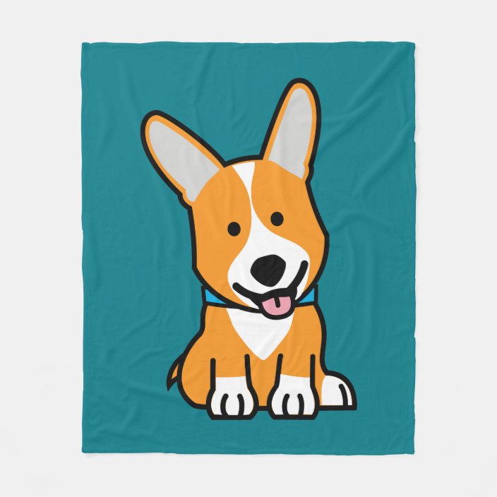 Corgi Corgis Dog Puppy Doggy Happy Pembroke Welsh Fleece Blanket Zazzle Com