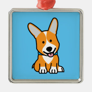 Corgi Corgis dog puppy doggy happy Pembroke Welsh Metal Ornament