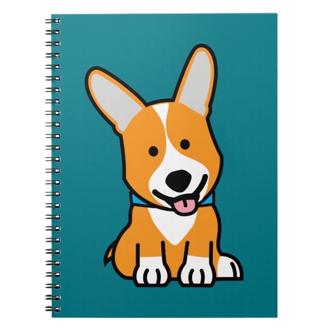 Corgi Corgis dog puppy doggy happy Pembroke Welsh Notebook (Front)