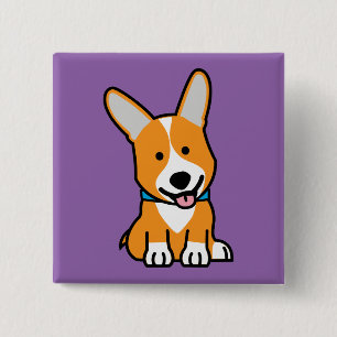 Corgi Corgis dog puppy doggy happy Pembroke Welsh Pinback Button
