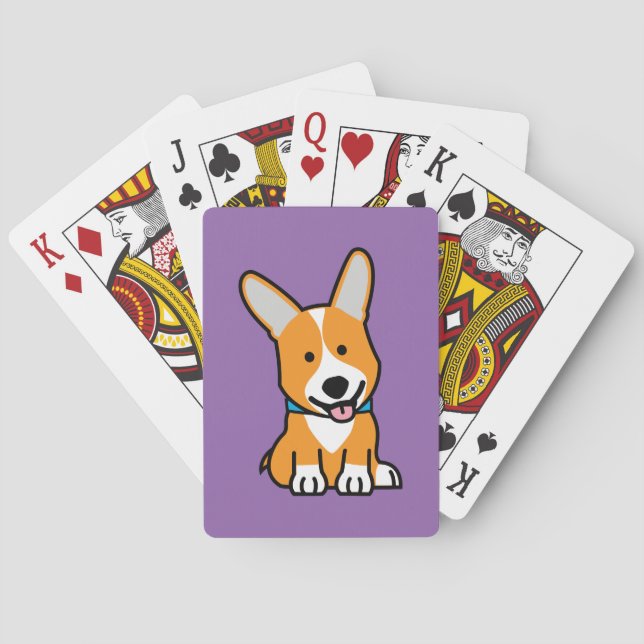 Corgi Corgis dog puppy doggy happy Pembroke Welsh Poker Cards (Back)
