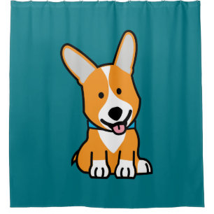 Corgi Corgis dog puppy doggy happy Pembroke Welsh Shower Curtain