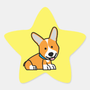 Corgi Corgis dog puppy doggy happy Pembroke Welsh Star Sticker