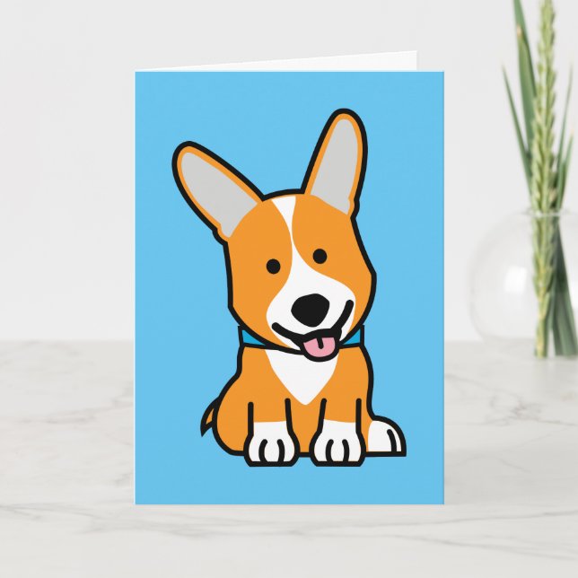 Corgi Corgis dog puppy doggy happy Pembroke Welsh Thank You Card (Front)