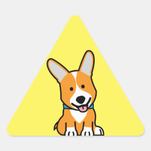 Corgi Corgis dog puppy doggy happy Pembroke Welsh Triangle Sticker