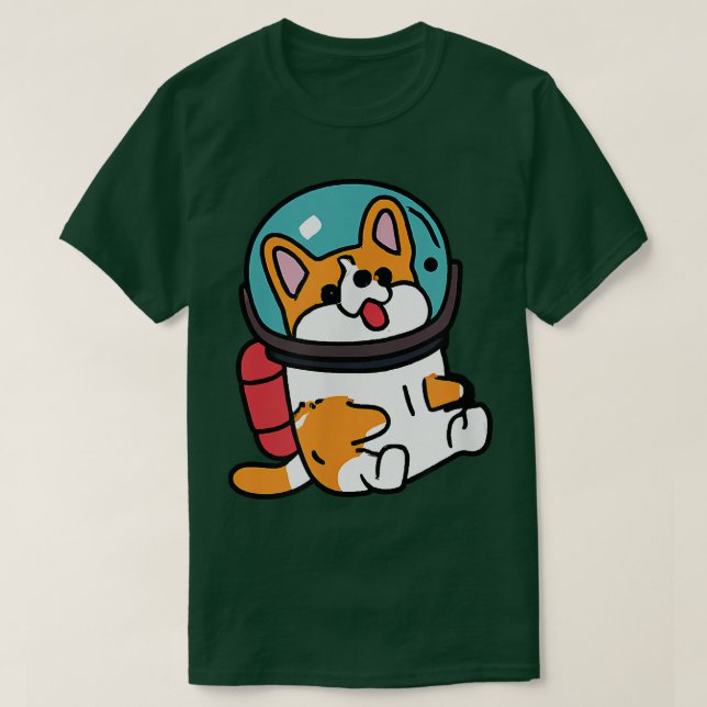 Corgi Cosmonaut Dog Lover Puppy Retro  T-Shirt (Design Front)