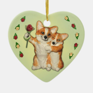 "Corgi Couple"  Corgi Ornament