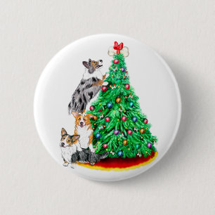 Corgi Cristmas Reach Goals Pinback Button