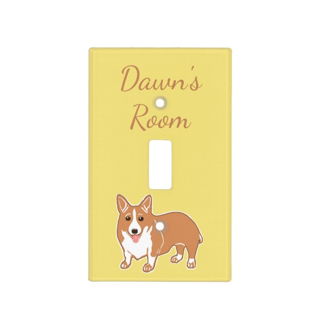Corgi Custom Sunshine Yellow Light Switch Cover (Front)