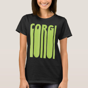 Corgi Cute Dog Mom Green Paint Dripping Effect T-Shirt
