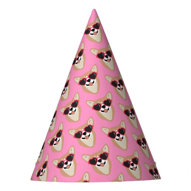 Corgi Cute Girly Party Hat (Front)