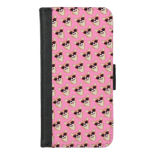 Corgi Cute Girly Pink iPhone 87 Wallet Case
