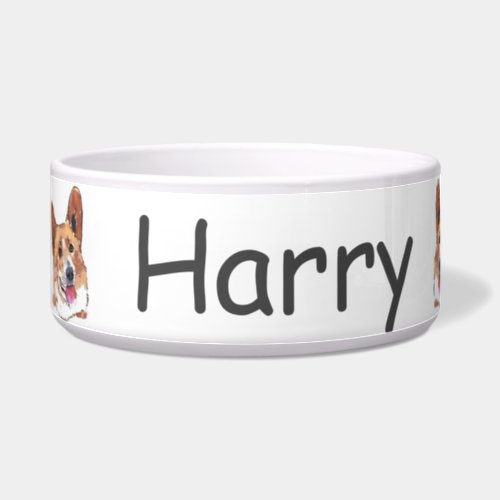 Corgi Cute Happy Smiling Dog Personalized Bowl