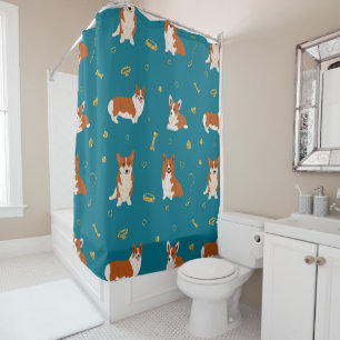 Corgi Cute Pattern Shower Curtain