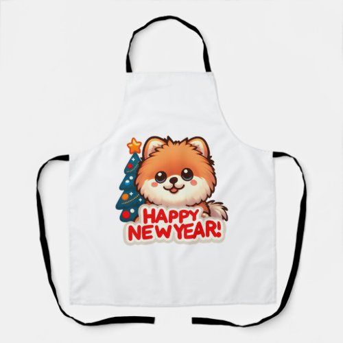 Corgi Cutie Puppy Wishes for a happy 2024 Classic  Apron