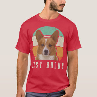 Corgi Dad Corgi Mom Best Buddy Retro Vintage Dog T-Shirt