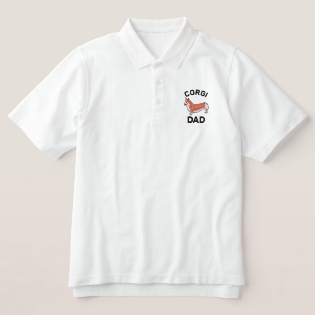 Corgi Dad  Embroidered Shirt (Design Front)