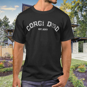 Corgi Dad Heart with Paw and Year T-Shirt