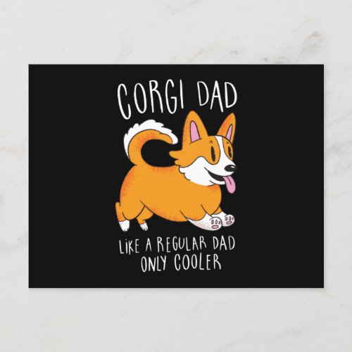 Corgi dad postcard