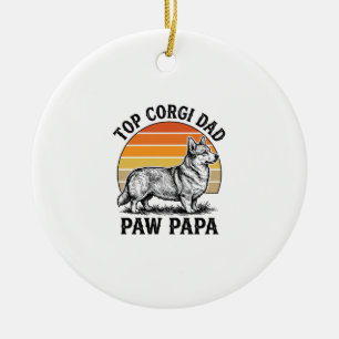 Corgi Dad Shirt Vintage Sunset Dog Papa Gift_1 Ceramic Ornament