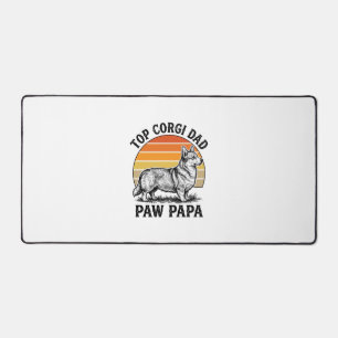 Corgi Dad Shirt Vintage Sunset Dog Papa Gift_1 Desk Mat
