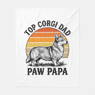 Corgi Dad Shirt Vintage Sunset Dog Papa Gift_1 Fleece Blanket