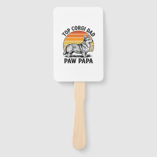 Corgi Dad Shirt Vintage Sunset Dog Papa Gift_1 Hand Fan