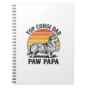 Corgi Dad Shirt Vintage Sunset Dog Papa Gift_1 Notebook