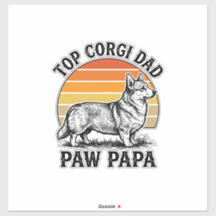 Corgi Dad Shirt Vintage Sunset Dog Papa Gift_1 Sticker
