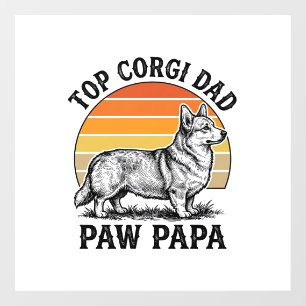 Corgi Dad Shirt Vintage Sunset Dog Papa Gift_1 Window Cling