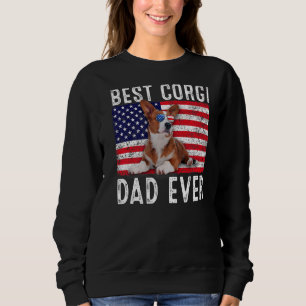 Corgi Dad Usa American Flag Corgi Dog  Owner Sweatshirt