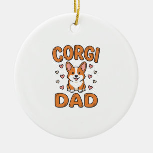 Corgi Dad Vintage Engraving Dog Lover Shirt_1 Ceramic Ornament