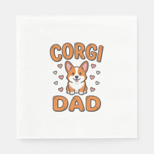 Corgi Dad Vintage Engraving Dog Lover Shirt_1 Napkins