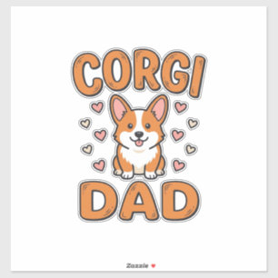 Corgi Dad Vintage Engraving Dog Lover Shirt_1 Sticker
