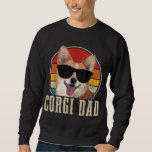Corgi Dad Vintage Sunglasses Funny Corgi Dog Owner Sweatshirt