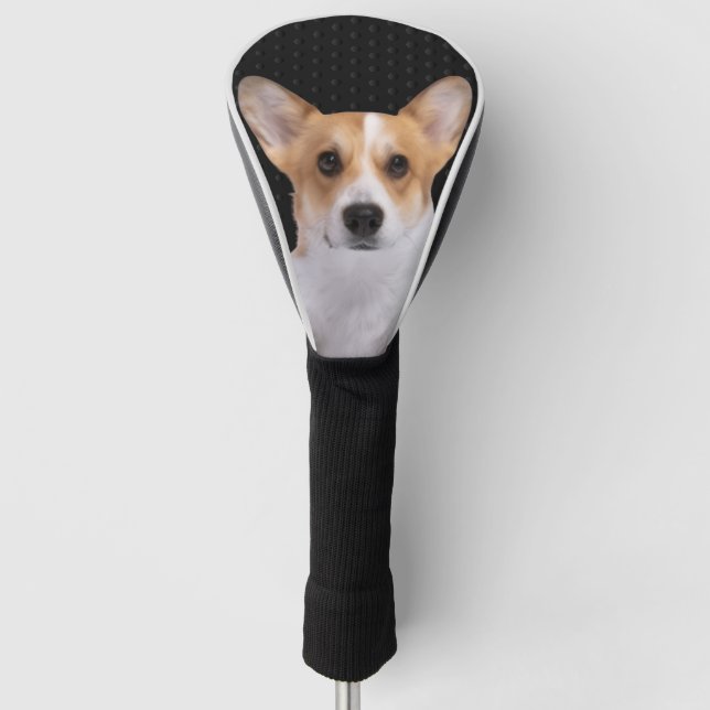 Corgi Dark Grey Golf Head Cover (Front)