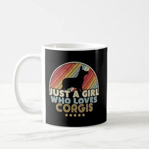 Corgi Design Retro Just A Girl Who Loves Corgis Coffee Mug