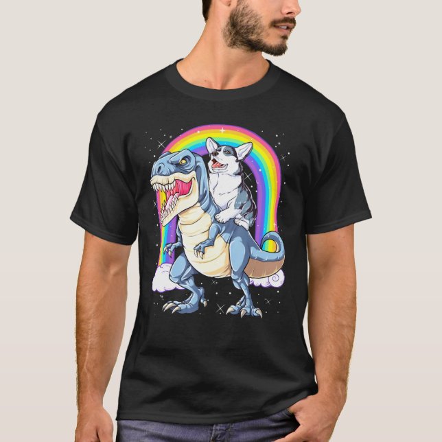 Corgi Dinosaur Lgbt Pride T-Shirt (Front)